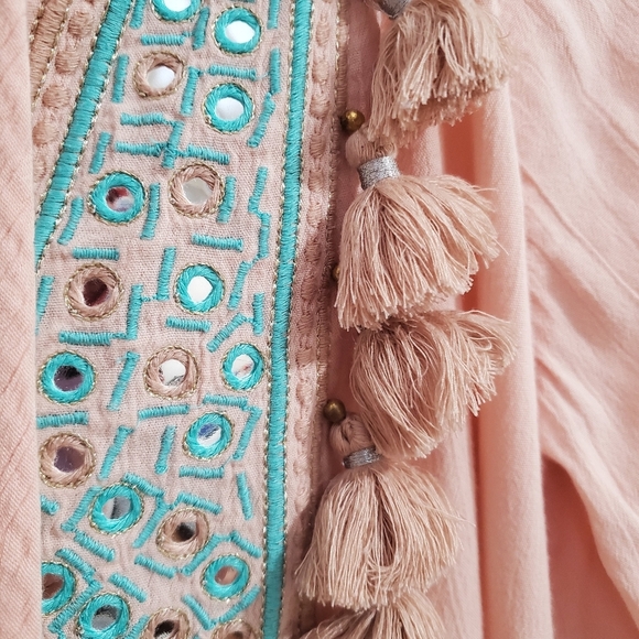 Lilly Pulitzer Shandy Top Tassels Pompom Embroidered XS Cotton Blend - Picture 12 of 14